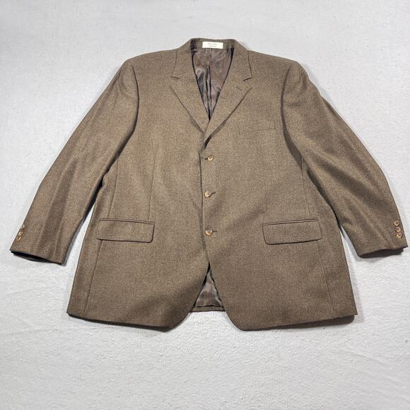 John W. Nordstrom Sport Coat Men 50L Brown 100% Cashmere‎ Loro Piana Italy - Picture 1 of 11